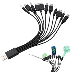 10-in-1 Universal Charging Cable,10 in 1 Universal Phone Charger Cable, Multi-Head USB Charger Cable Compatible with Samsung/LG/Huawei/ZTE/Sony/...