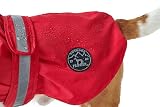 HUNTER Hunde-Regenmantel UPPSALA RAIN, Farbe: rot, wind- & wasserfest, anpassbarer Bauchgurt, reflektierend, elastische Beinschlaufen, kompakt verstaubar, leicht zu reinigen, waschbar, Größe: 45