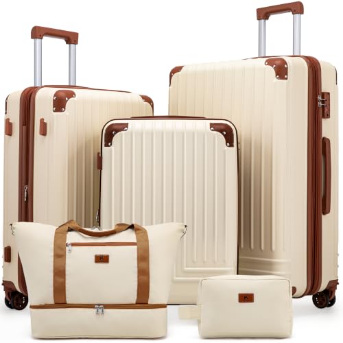 Image of KUNEL Luggage Sets 5 Piece, Hardshell Expandable Suitcase, 20 /24 /28inch