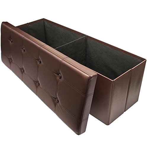 image for Sorbus Storage Bench Chest – Collapsible/Folding Bench Ottoman with 