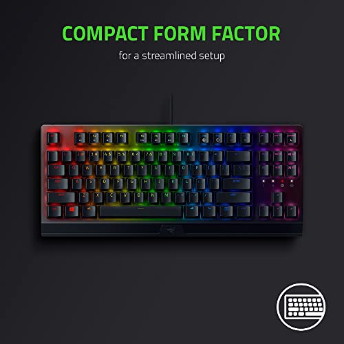 Image of Razer Black Widow V3 Tenkeyless Mechanical Gaming Keyboard Switches - Chroma RGB Lighting - Compact Form Factor - Programmable Macro Functionality - USB Passthrough