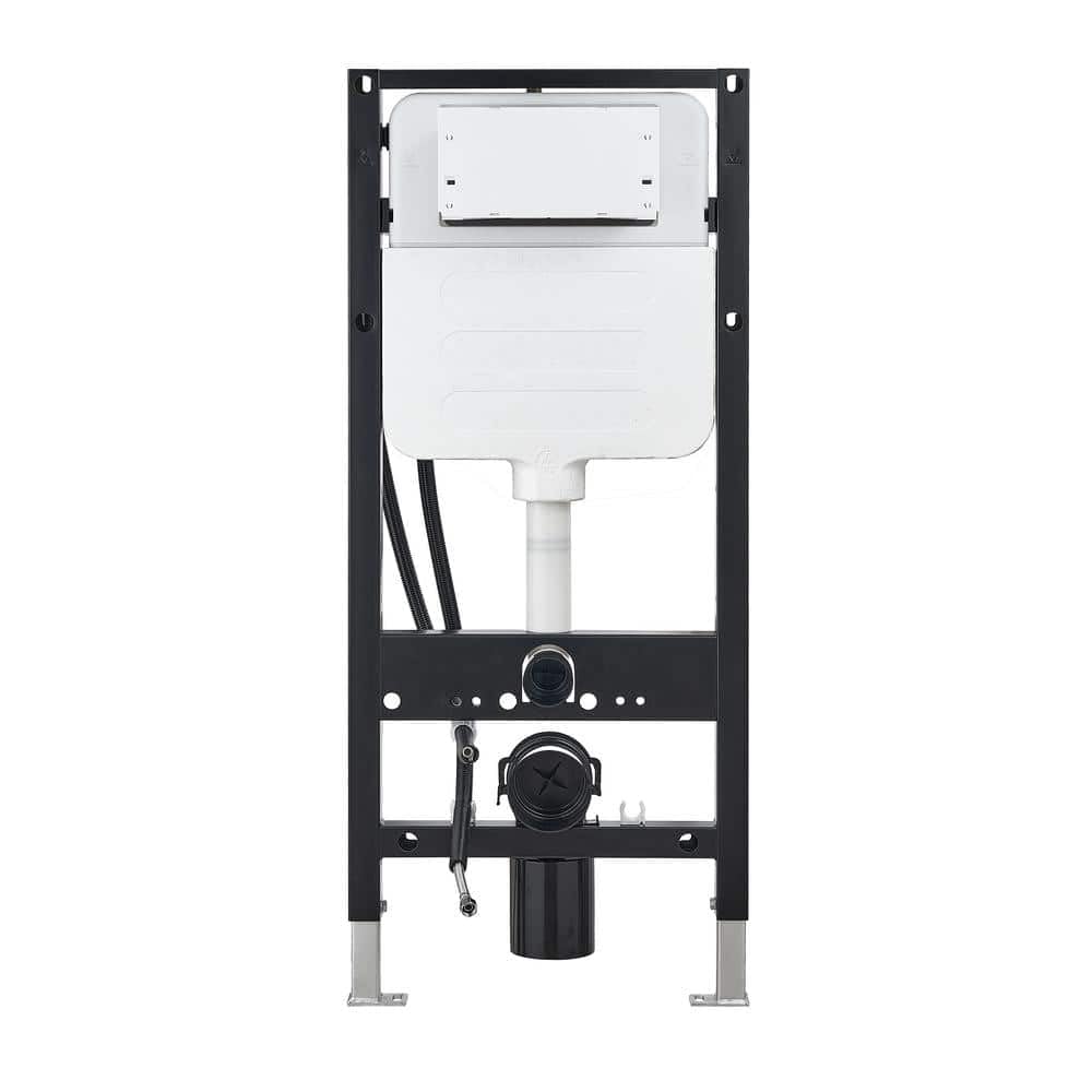 Photo 1 of HOROW in-Wall Toilet Carrier System for Wall-Hung 1.1/1.6 GPF Dual Flush Toilet Tank with Gravity Fed Technology in Black TK-10