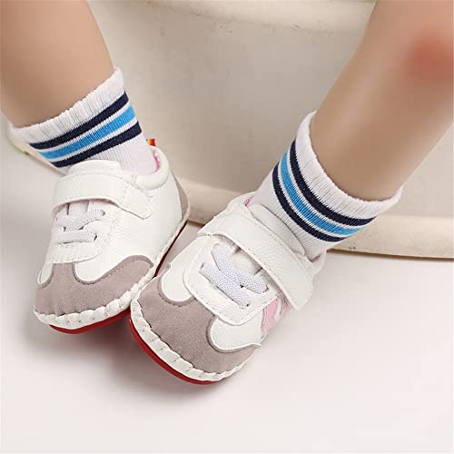 Image of HsdsBebe Baby Boys Girls Pu Leather Hard Bottom Walking Sneakers Toddler Rubber Sole First Walkers Infant Cartoon Slippers Crib Shoes