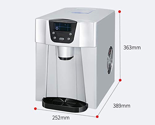 Fabricadora de hielo portátil para mostrador, capacidad de almacenamiento de 0,6 kg, producción diaria de 15 kg, tanque de agua de 2 L, con pantalla LED y hielo en forma de bala, dispensador multifuncional de agua para uso doméstico y comercial miniatura 4