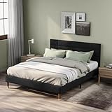 ✿DESIGN SIMPLE ET NEUTRE : le lit double adopte des couleurs neutres et un design simple, s'adaptant à une variété de styles de décoration. Que vous aimiez le style moderne, scandinave ou minimaliste, ce lit rembourré s'adaptera parfaitement à votre chambre et créera un environnement de sommeil chaleureux et agréable.