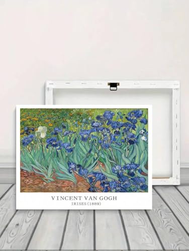 Peinture à l'huile d'iris vintage sur toile premium pour art mural de salon