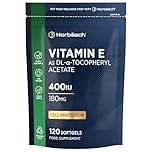 Vitamin E Capsules 400iu | 120 Softgels (4 Months Supply) | Highly Absorbable VIT E as Alpha Tocopheryl Acetate | High Strength Cell Protection from Oxidative Stress | Easy to Swallow | By Horbaach