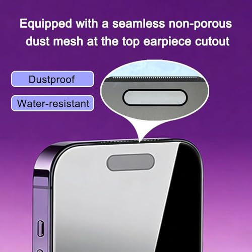 Image of MACLEN Anti-Spy 4-Way 360 True Privacy Tempered Glass Militry-Grade Protector for iPhone 15 Pro,Case Friendly, 9H Hardness, Easy Installation