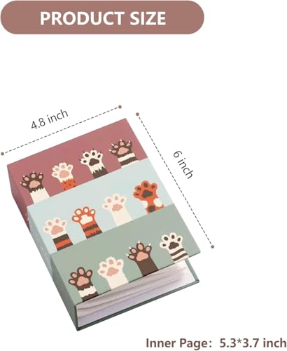 Image of Even Photo Album Book, Album for photos collection, 4 inch x 6 inch (10 x 15 Cm) size Photo collection album with taxture and design on Cover (100 PHOTO SPACE) (cat foot print)