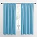 NICETOWN Kitchen Blackout Curtains Panels - Window Treatment Thermal Insulated Solid Room Darkening Rod Pocket Drapes for Bedroom (Turquoise=Light Blue, Set of 2 Panels,42 by 63 Inch Long)