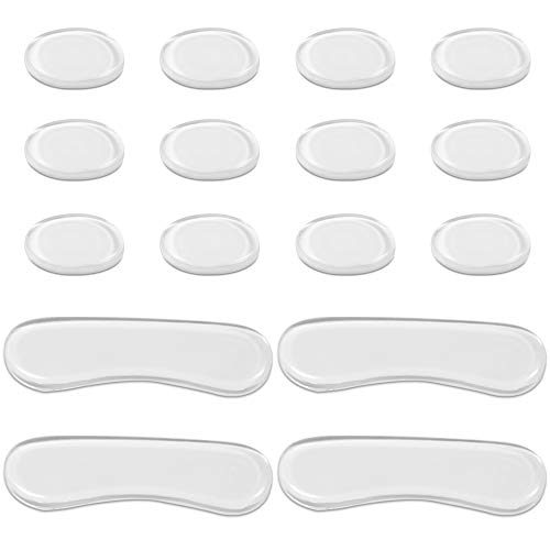 maxin Drum Dampener Gel,12 Pcs Round and 4 Pcs Long Clear Drum Dampener,Soft Silicone Drum Damper Gel Pads Drum Silencers for Drums Tone Control