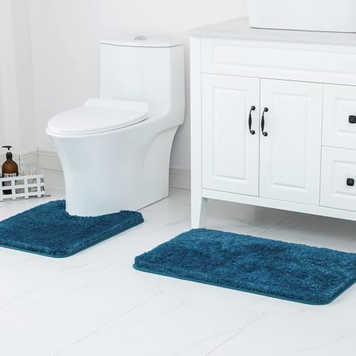 MIULEE Peacock Toilet Bathroom Rug U-Shaped Microfiber Bath Mat 20x24 Inch by MIULEE - Used condition - Image 6