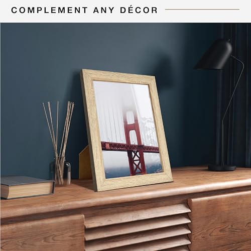 MCS Studio Gallery 8x10 Picture Frame Natural Woodgrain, Vertical & Horizontal Wall Hanging & Easel for Tapletop Display, Rectangle Photo Frame for Photos, Posters & Art Prints (1-Pack)