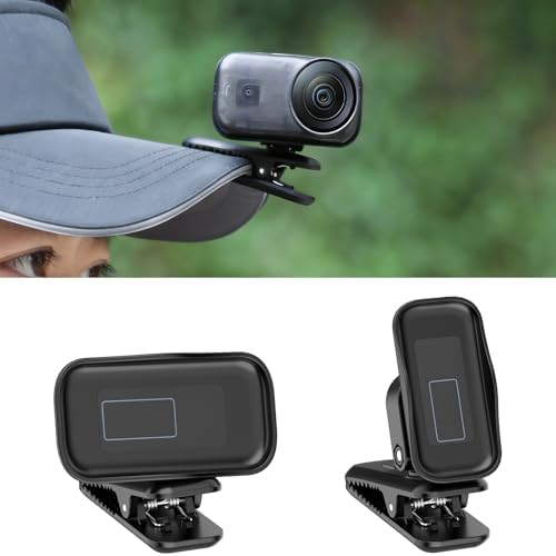 AMAZEAR Backpack Clip Mount for DJI Osmo Nano, 360° Adjustable Hat Clip Holder with Strong Grip, Quick Magnetic Connection, Lightweight Camera Mount for Vlogging, Travel, Outdoor Shooting, Black