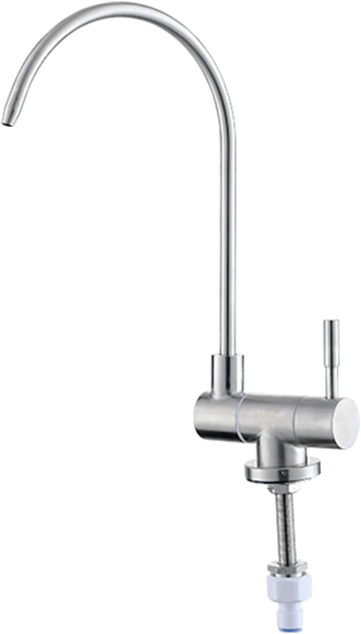 Kitchen Tap,Folding Tap, 360 Single Cold Water Filter Taps Folding Kitchen Tap with Rotation Spout,Brushed B