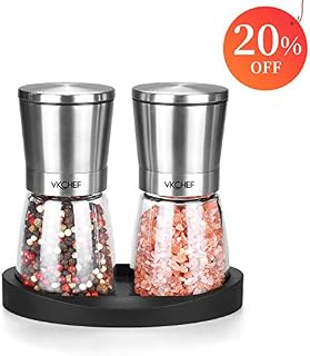 Salt and Pepper Grinder Set Adjustable Coarseness Ceramic Pepper Grinder,Mother's Day Kitchen Gift
