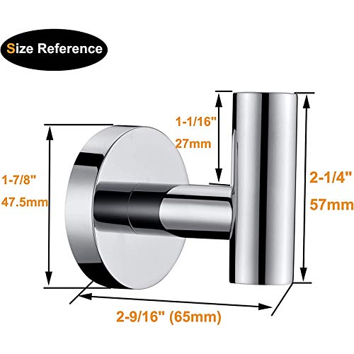 Nolimas Towel Coat Hook Polished Chrome Sus304 Stainless Steel Bathroom Clothes Cabinet Closet Sponges Robe Hook Wall Mounted Round Kitchen Heavy Duty Door Hanger 2 Packs #TOP6