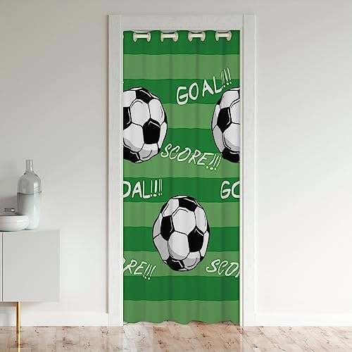 Cortina de puerta de fútbol para puerta de privacidad para niños, decoración temática deportiva de dibujos animados, cortina de cubierta de puerta para dormitorio, sala de estar, juego para niños,