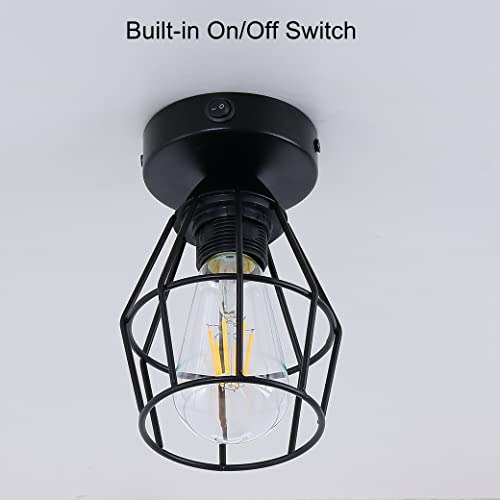 Maichis 12V Rv Vintage Ceiling Light (Bulb Included), 12V Rv Metallic Interior Light Fixture With On&Off Switch, 12Volt Semi-Flush Mount Ceiling Fixture With Metal Shade For Motorhome Camper Trailer #TOP4