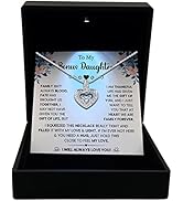 To My Bonus Daughter Necklace - Valentine's Day, Christmas, Birthday Gift for Step Daughter from Mom