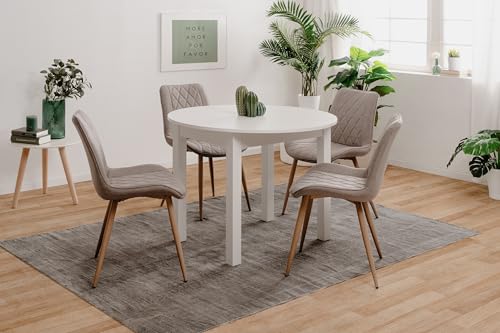 möbelando Esstisch Coburg in weiß - 100x76x100cm (BxHxT)