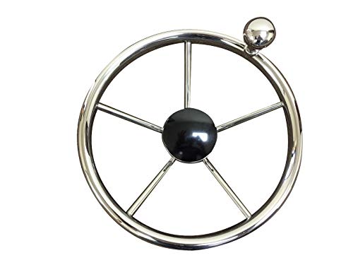 Pactrade Marine Destroyer 15 1/2" Steering Wheel Control Knob Black Cap 5 Spoke #TOP3