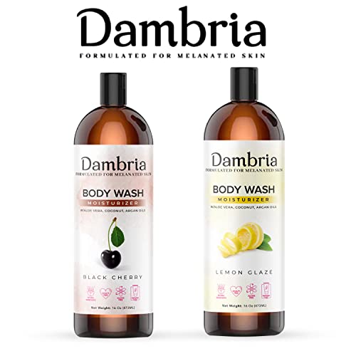Dambria Body Wash (Lemon Glaze) Formulated For Melanated Skin| Aloe Vera, Argan Oil, Coconut Oil, Avacado Oil| Paraben, Sulfate And Cruelty Free, 16.0 Fl Oz #TOP4