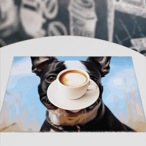 Sets de table Boston Terrier infroissables pour protéger contre la chaleur - 8
