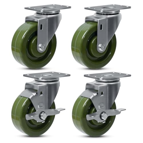 High temp casters with brakes