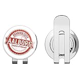 888 Graphics Aalborg City Denmark Grunge Travel Stamp Golf Hat Clip With Magnetic Ball Marker