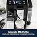 De'Longhi Rivelia Automatic Espresso Machine with Grinder & Milk Frother – All-in-One Coffee Maker, Hot & Iced Latte, Cappuccino, Bean Switch System, Burr Grinder, Compact Italian Design, Black