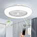 Produktbild Deckenventilator mit Beleuchtung LED-Licht Einstellbare Windgeschwindigkeit Dimmbar mit Fernbedienung 32W Moderne LED-Deckenleuchte für Schlafzimmer Wohnzimmer Esszimmer,Weiß