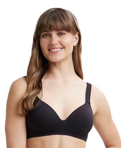 Image of Jockey FE57 Lounge Bra | Wirefree | Padded | Full Coverage | Broad Fabric Strap with Included Bra Pouch | Super Combed Cotton Fabric
