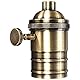 Telituny Vintage Massiver Lampenhalter, Vintage Lampenfassung E26/E27 Antike Lampenfassung mit Ein/Aus Schalter Pendelleuchte Fassung für Edison-Schraubglühbirne, DIY Wand Tisch Deckenlampe