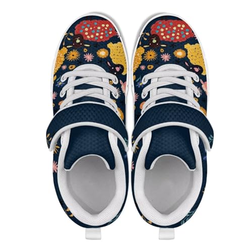 Cartoon Animal Children's Running Shoes Boys Girls Lightweight Sneakers Breathable Athletic Hook-and-Loop Strap Shoes for Little Kid SizeUS11-153