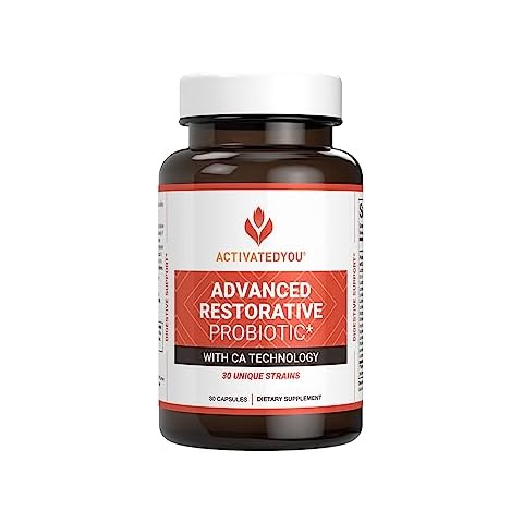 ACTIVATEDYOU Advanced Restorative Probiotic for Daily Use- 30 Strain Digestive Gut Health & Immune Function Support- Acidophilus Supplement for Radiant-Looking Skin (30 Capsules) Cover