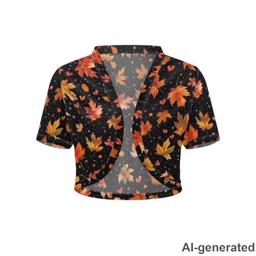 Image of Women's Shrug Short Sleeve Bolero Open Front Knit Party Tulle Cardigan Cropped Cardigan Shoulder Cover Up