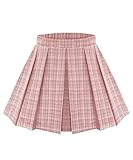 RITERA Plaid Skirt Plus Size 3X Pleated for Women Back Elastic Closure Mini Skirt Blue A-Line Grid Skirt with Side Hidden Zipper Cosplay Costumes Casual Ladies Skirt with Stretchy Band 3XL 22W-24W