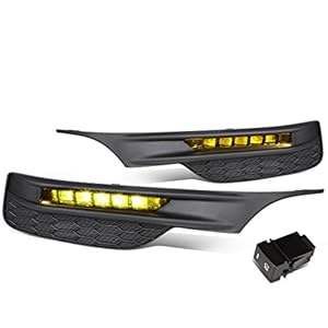 DNA MOTORING FL-ZTL-257-AM LED Fog Light With Bezel & Switch Driver & Passenger Side Enhance visibility [Compatible with 16-17 Honda Accord]