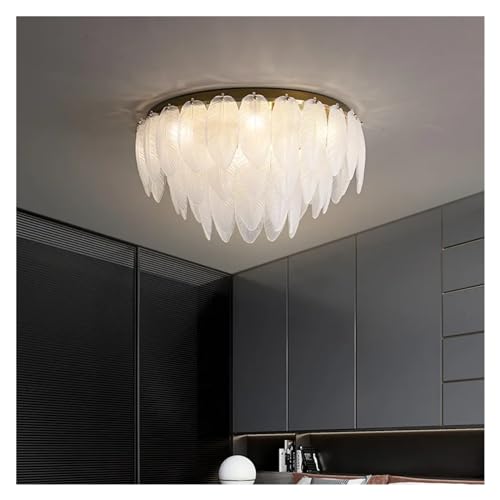 Lámpara de techo de vidrio de estilo pluma con luces LED para comedor 2