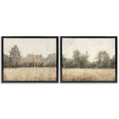 'Woodland Watercolor Field'| 2pc Floating Frame Art Set 2
