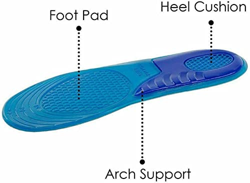 Unisex Orthotic Silicone Gel Shoes Insoles Shock Absorbing Full Length Pair of Boots & Sports Shoe Massaging Feet Shoe Inserts Comfortable Show Inserts (S (UK 3-6))