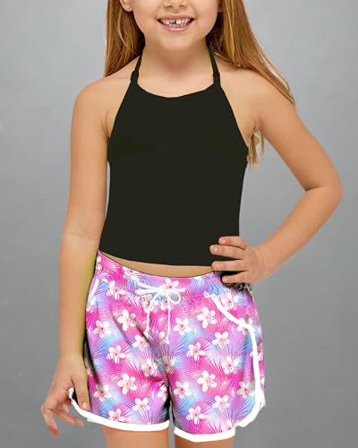 Image of Deerose Kids Hawaiian Swim Board Shorts Quick Dry Active Swim Trunk 5-14 Years