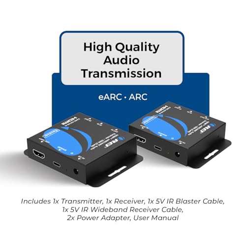 OREI eARC Audio Only HDMI Extender Balun Over Single CAT5e/6/7 ARC Audio Return Channels Through HDMI Up to 165 Ft - PoC, CEC Control by OREI - Image 4
