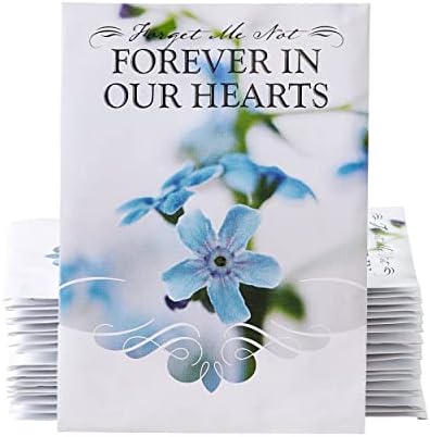 American Meadows Wildflower Seed Packets "Forever in Our Hearts" Memorial Favors (Pack of 20) - Forget-me-Not Seed Mix, Favors for Funerals, Wakes, Viewings, Visitations, Memorial Services