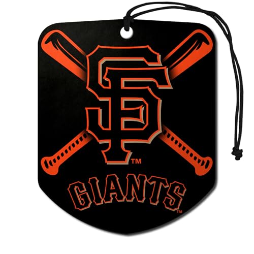 FANMATS 61556 MLB San Francisco Giants Hanging Car Air Freshener, 2 Pack, Black Ice Scent, Odor Eliminator, Shield Design with Team Logo
