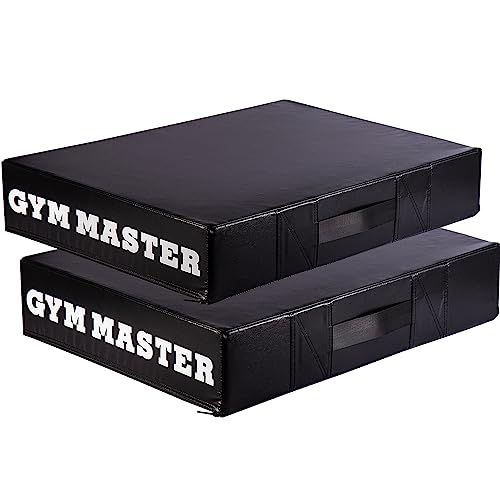 GYM MASTER Pair of Weight Lifting Crash Pads Barbell Silencer Foam Deadlift Drop Mats - Black