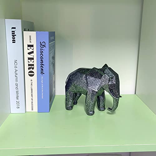 Howfield Resin Geometric Abstract Elephant Sculpture - Modern Geometric Elephant Resin Home Decor Statues Accessories Crafts Sculpture Ornaments (Silver) #TOP4