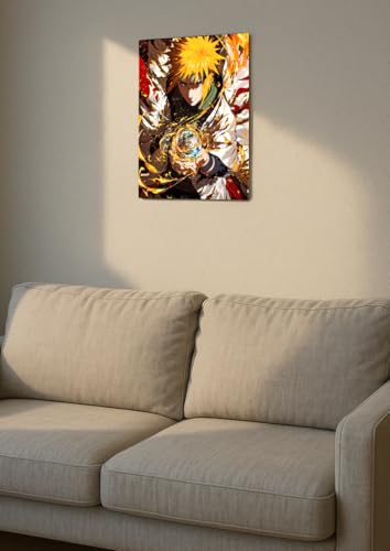 Image of NIJUKA Anime Printed A4 Size Metal sheet Poster For Home And Room Decoration | For Anime Art Fans Boys And Girls (Forth Hokage Rashegan)