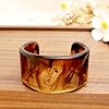 Frigotine Chunky Resin Brown Cuff Wide Bangle Bracelets for Women, Trendy Statement Acrylic Transparent Tortoiseshell Acetate Mottled Wrap Wristband Bracelet Prom Holiday Jewelry Gift #5